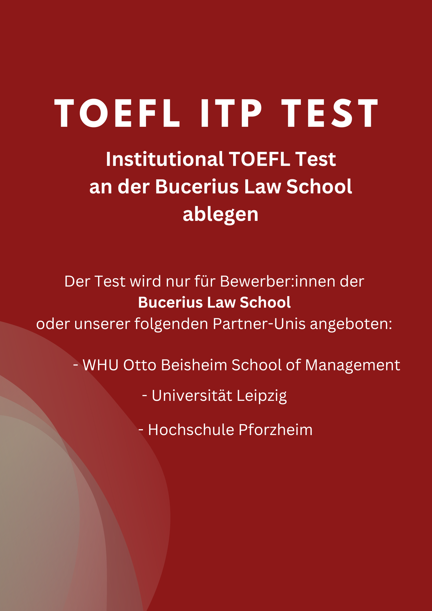 TOEFL ITP Test Fr., 19.6.2026, 11.00- 13.30h